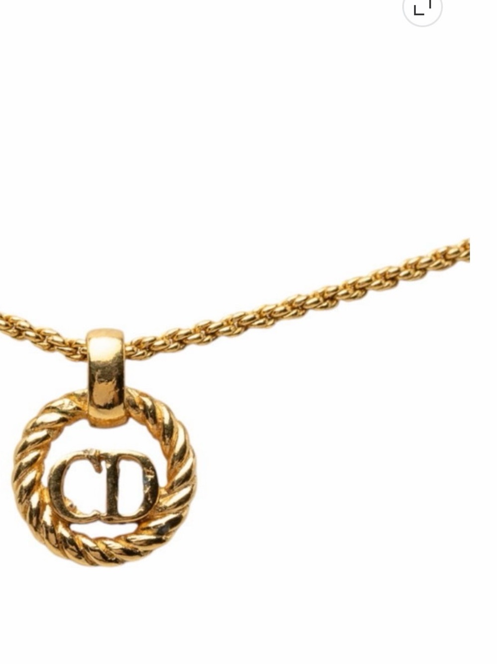 Vintage Christian Dior Gold-plated CD Pendant & Chain